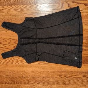 Dark grey tank with black ruffle detail